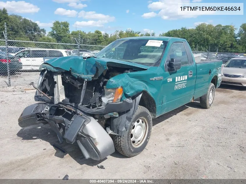 2013 Ford F-150 Xl VIN: 1FTMF1EM6DKE46634 Lot: 40407394