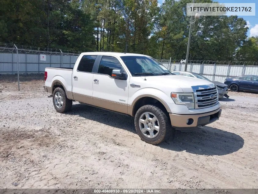 2013 Ford F-150 King Ranch VIN: 1FTFW1ET0DKE21762 Lot: 40408930