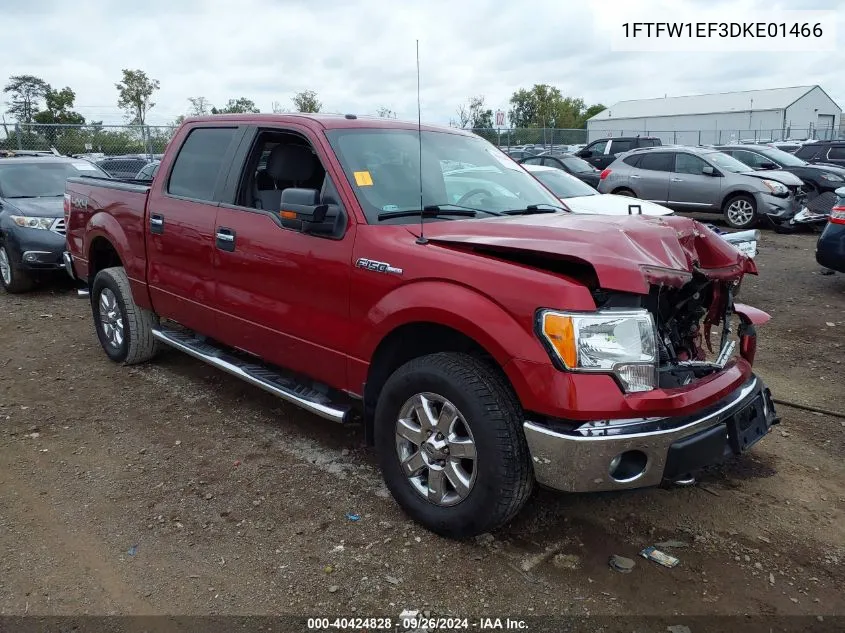 2013 Ford F150 Supercrew VIN: 1FTFW1EF3DKE01466 Lot: 40424828