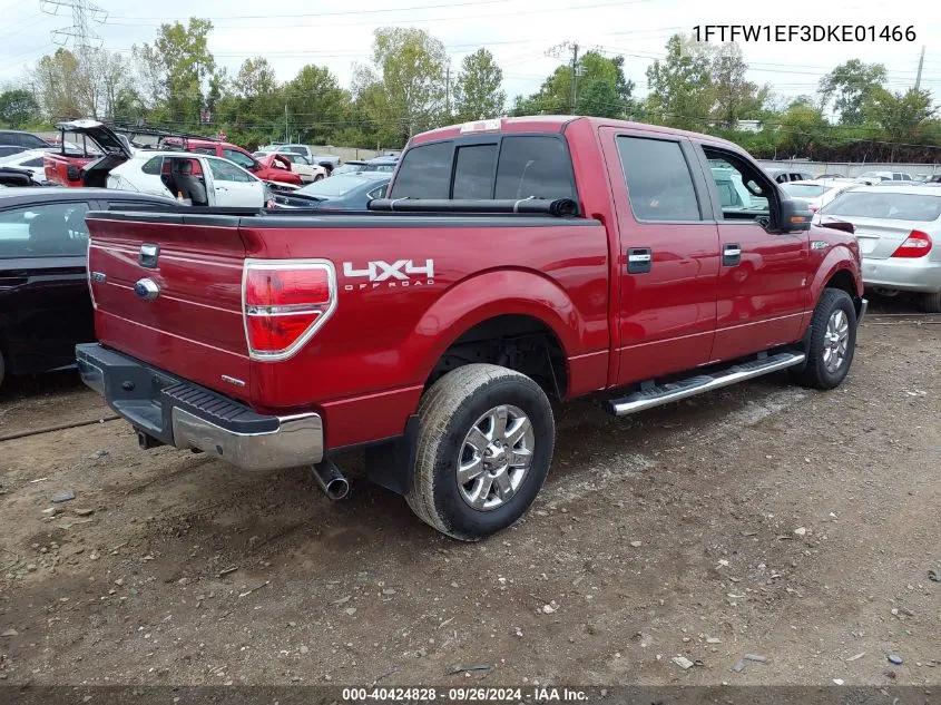 2013 Ford F150 Supercrew VIN: 1FTFW1EF3DKE01466 Lot: 40424828