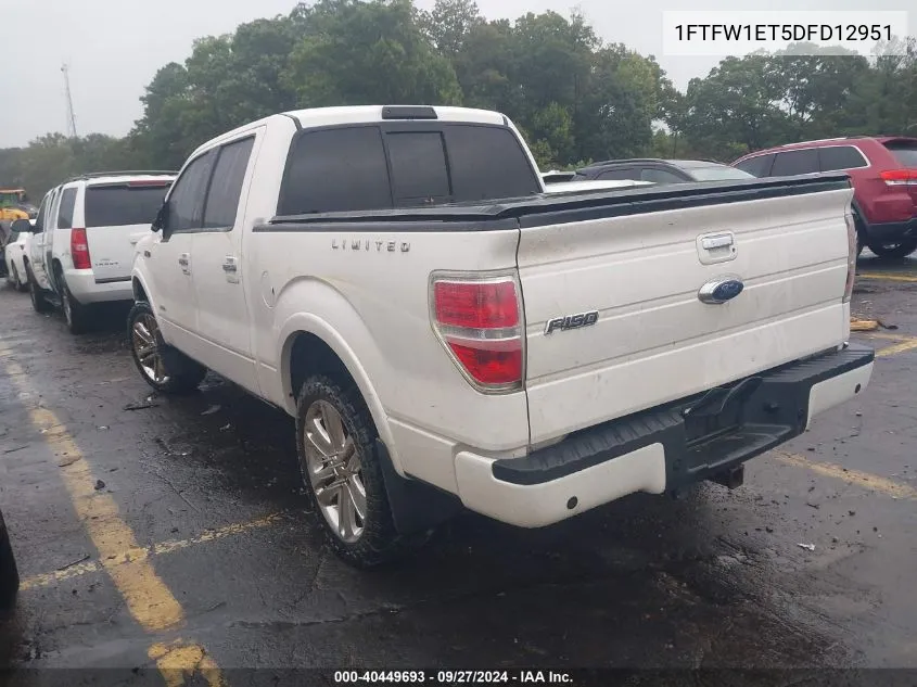 1FTFW1ET5DFD12951 2013 Ford F150 Supercrew