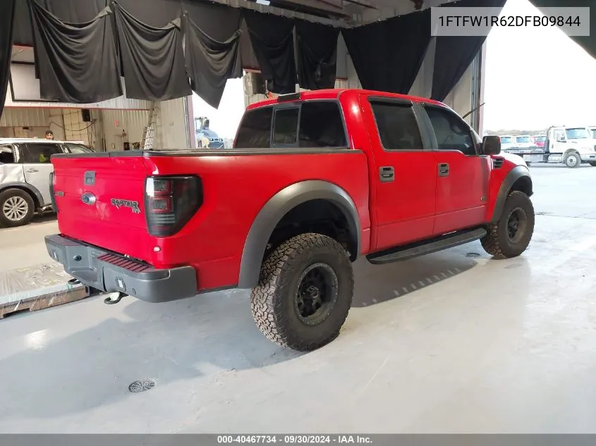 2013 Ford F-150 Svt Raptor VIN: 1FTFW1R62DFB09844 Lot: 40467734