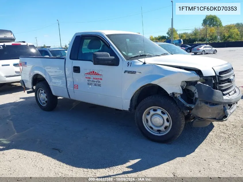 2013 Ford F-150 Xl VIN: 1FTMF1CF6DKD70353 Lot: 40532389