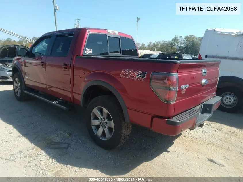 2013 Ford F-150 Fx4 VIN: 1FTFW1ET2DFA42058 Lot: 40542895