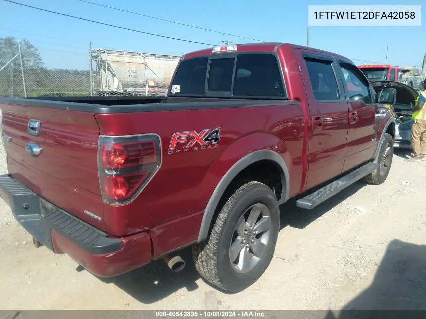 2013 Ford F-150 Fx4 VIN: 1FTFW1ET2DFA42058 Lot: 40542895