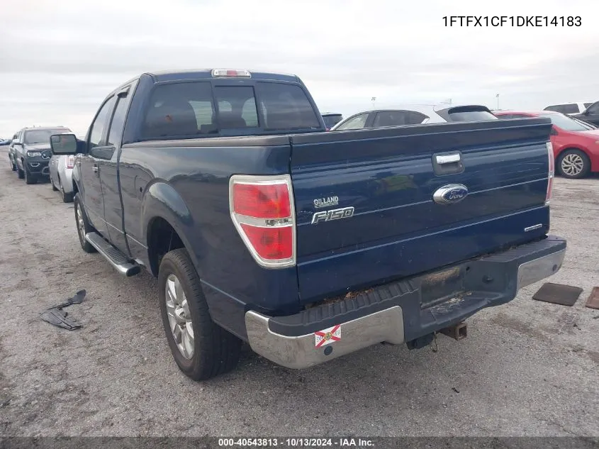 2013 Ford F150 Super Cab VIN: 1FTFX1CF1DKE14183 Lot: 40543813