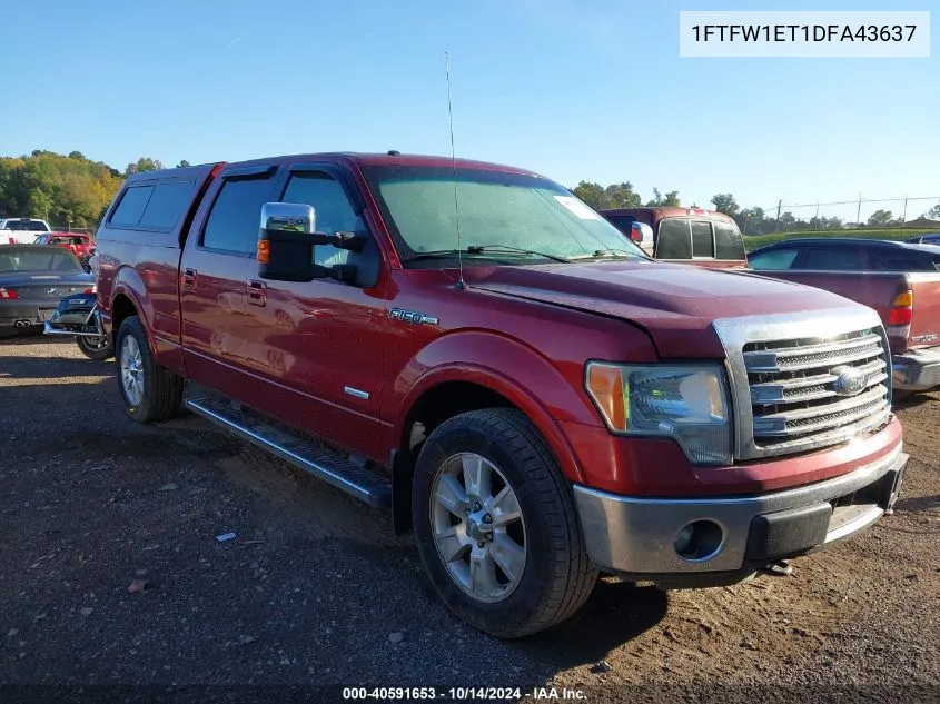 2013 Ford F-150 Lariat VIN: 1FTFW1ET1DFA43637 Lot: 40591653