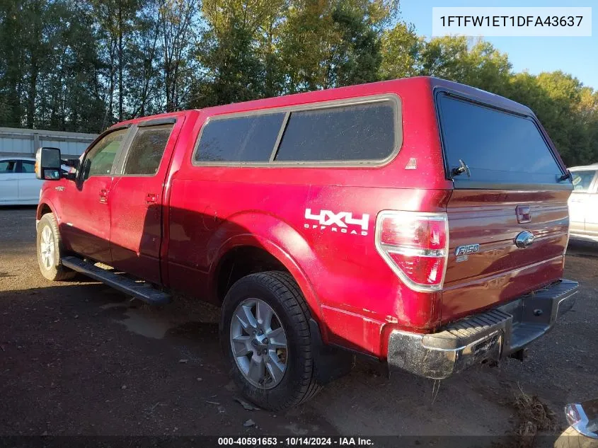 2013 Ford F-150 Lariat VIN: 1FTFW1ET1DFA43637 Lot: 40591653