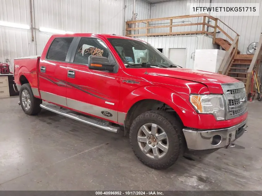 2013 Ford F150 Supercrew VIN: 1FTFW1ET1DKG51715 Lot: 40596952