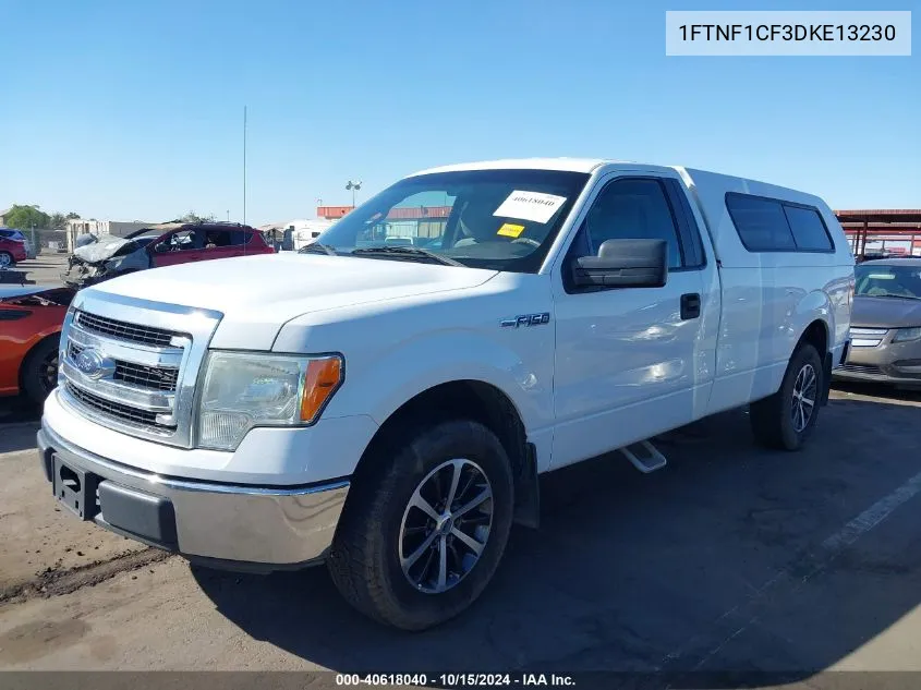 2013 Ford F-150 Xl VIN: 1FTNF1CF3DKE13230 Lot: 40618040