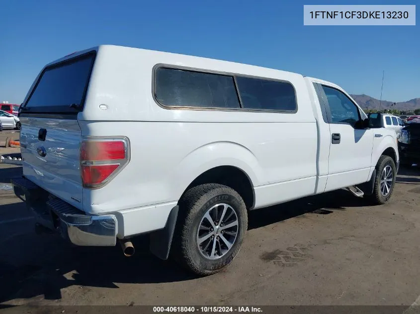 2013 Ford F-150 Xl VIN: 1FTNF1CF3DKE13230 Lot: 40618040