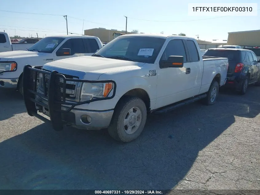 2013 Ford F-150 Xlt VIN: 1FTFX1EF0DKF00310 Lot: 40697331