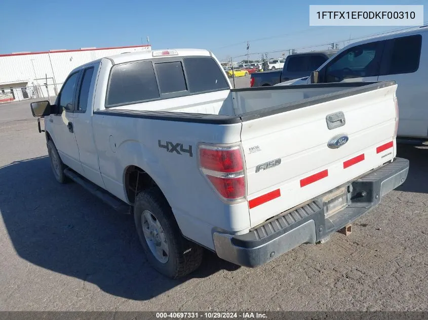 2013 Ford F-150 Xlt VIN: 1FTFX1EF0DKF00310 Lot: 40697331