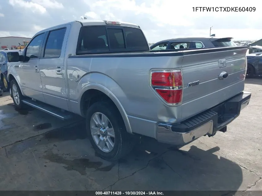 2013 Ford F-150 Lariat VIN: 1FTFW1CTXDKE60409 Lot: 40711428