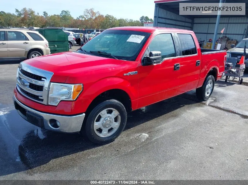 2013 Ford F-150 Xlt VIN: 1FTFW1CF2DKF21035 Lot: 40722473