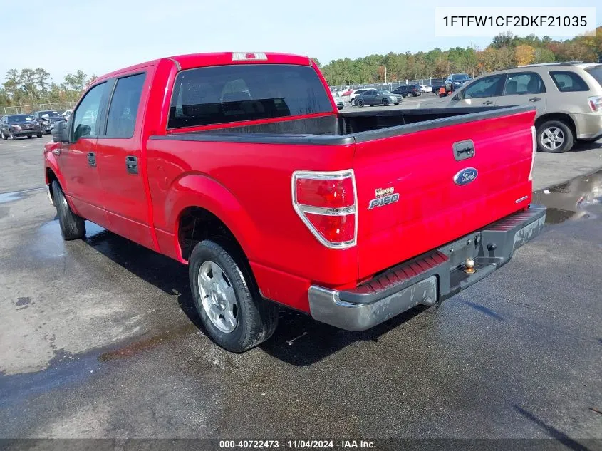 2013 Ford F-150 Xlt VIN: 1FTFW1CF2DKF21035 Lot: 40722473