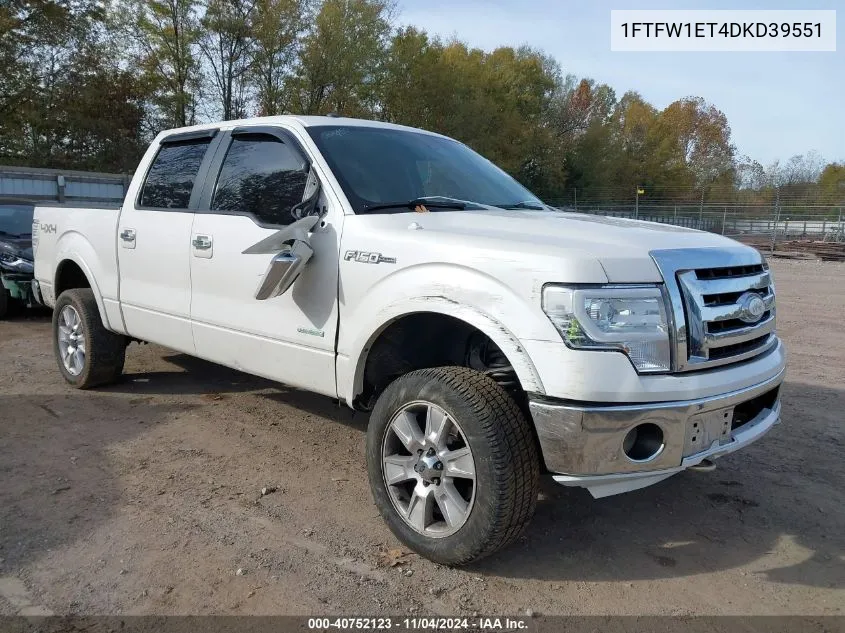 1FTFW1ET4DKD39551 2013 Ford F-150 Lariat