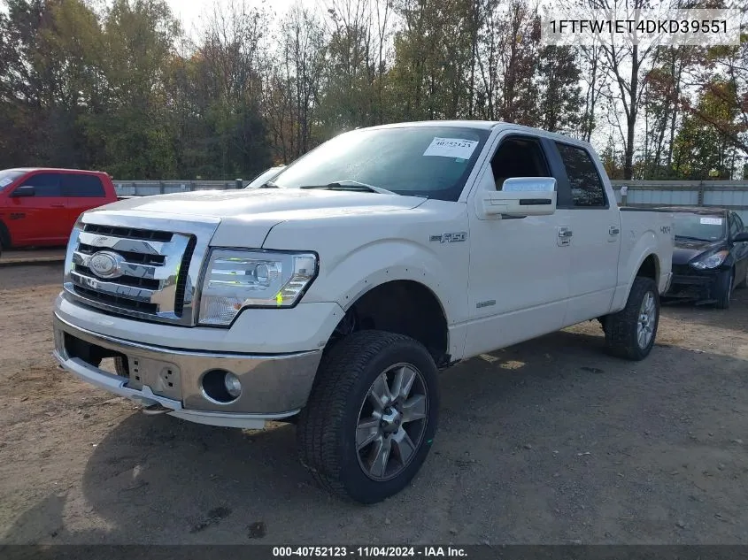 1FTFW1ET4DKD39551 2013 Ford F-150 Lariat