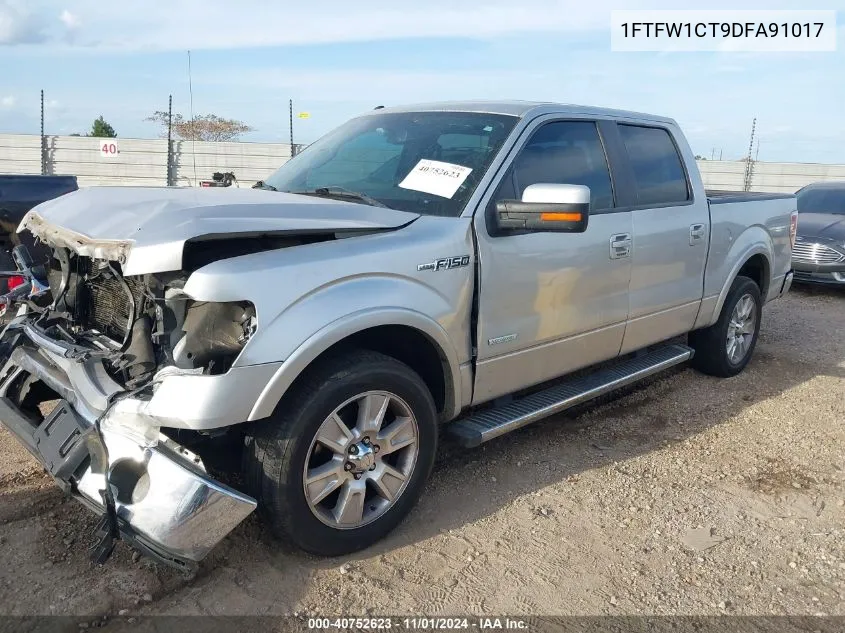 2013 Ford F-150 Lariat VIN: 1FTFW1CT9DFA91017 Lot: 40752623