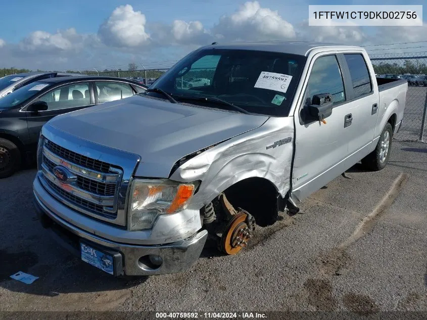 2013 Ford F-150 Xlt VIN: 1FTFW1CT9DKD02756 Lot: 40759592