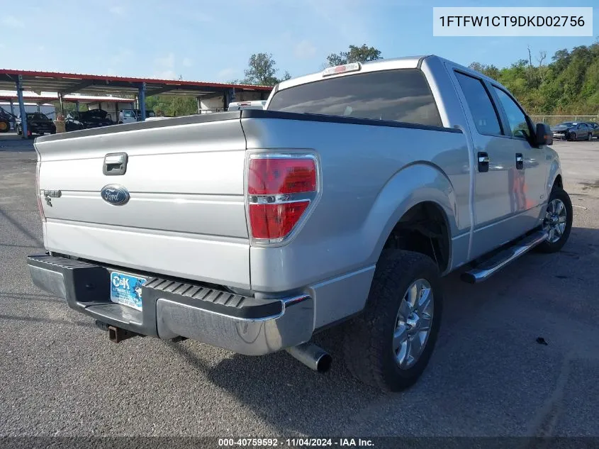 2013 Ford F-150 Xlt VIN: 1FTFW1CT9DKD02756 Lot: 40759592