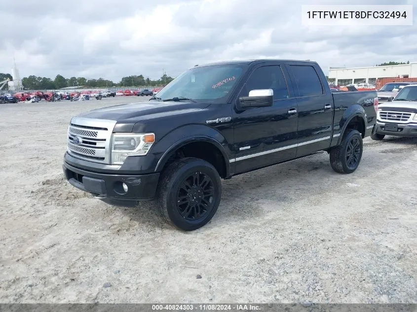 2013 Ford F-150 Platinum VIN: 1FTFW1ET8DFC32494 Lot: 40824303