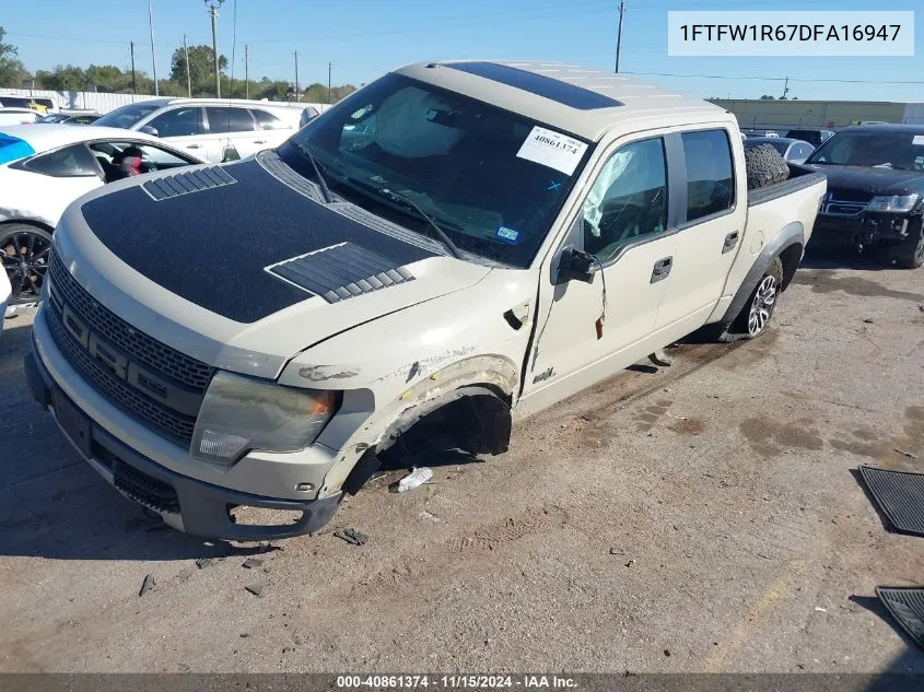 2013 Ford F-150 Svt Raptor VIN: 1FTFW1R67DFA16947 Lot: 40861374