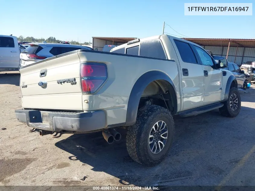 2013 Ford F-150 Svt Raptor VIN: 1FTFW1R67DFA16947 Lot: 40861374