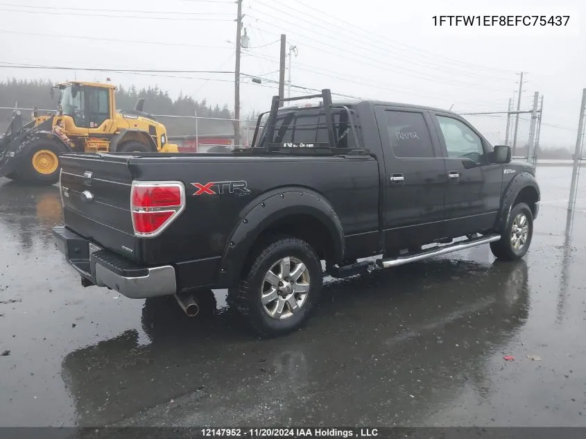 2014 Ford F150 Supercrew VIN: 1FTFW1EF8EFC75437 Lot: 12147952