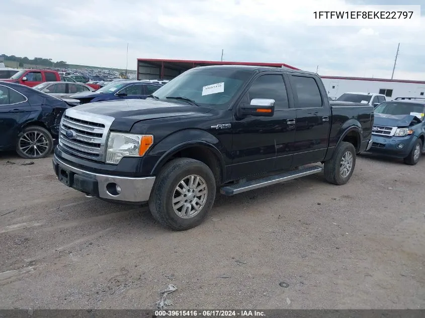 2014 Ford F-150 Lariat VIN: 1FTFW1EF8EKE22797 Lot: 39615416