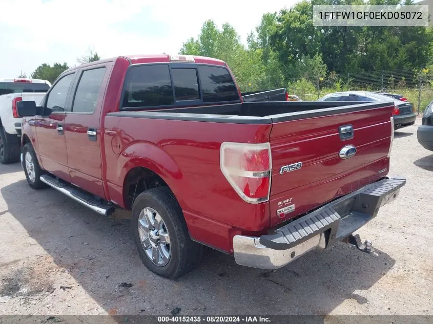 2014 Ford F-150 Xlt VIN: 1FTFW1CF0EKD05072 Lot: 40152435