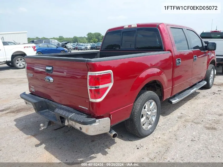 2014 Ford F-150 Xlt VIN: 1FTFW1CF0EKD05072 Lot: 40152435