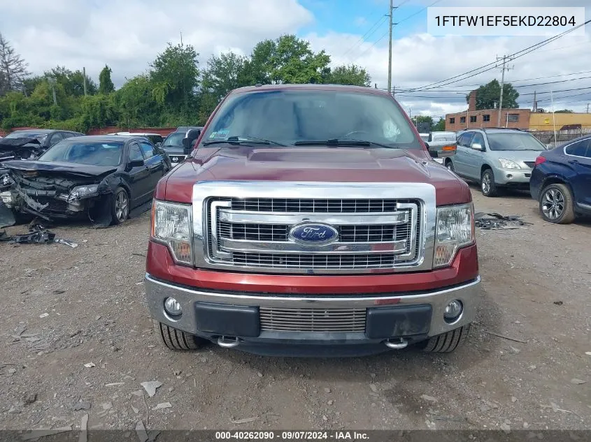 2014 Ford F150 Supercrew VIN: 1FTFW1EF5EKD22804 Lot: 40262090