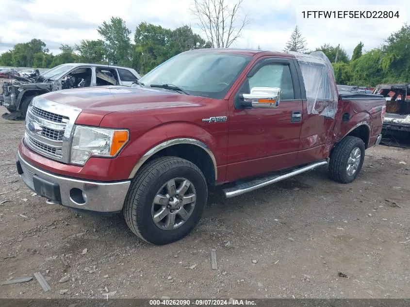 2014 Ford F150 Supercrew VIN: 1FTFW1EF5EKD22804 Lot: 40262090