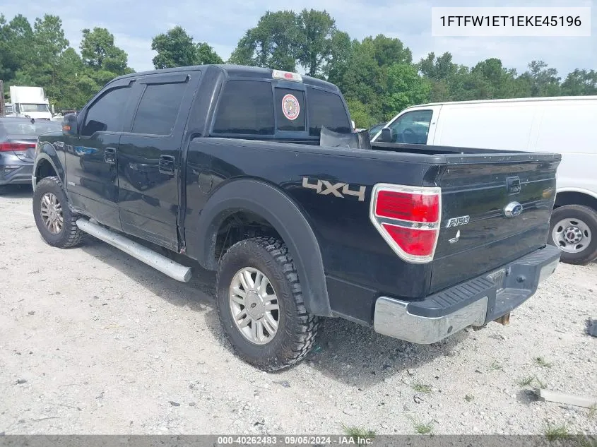 2014 Ford F-150 Supercrew VIN: 1FTFW1ET1EKE45196 Lot: 40262483