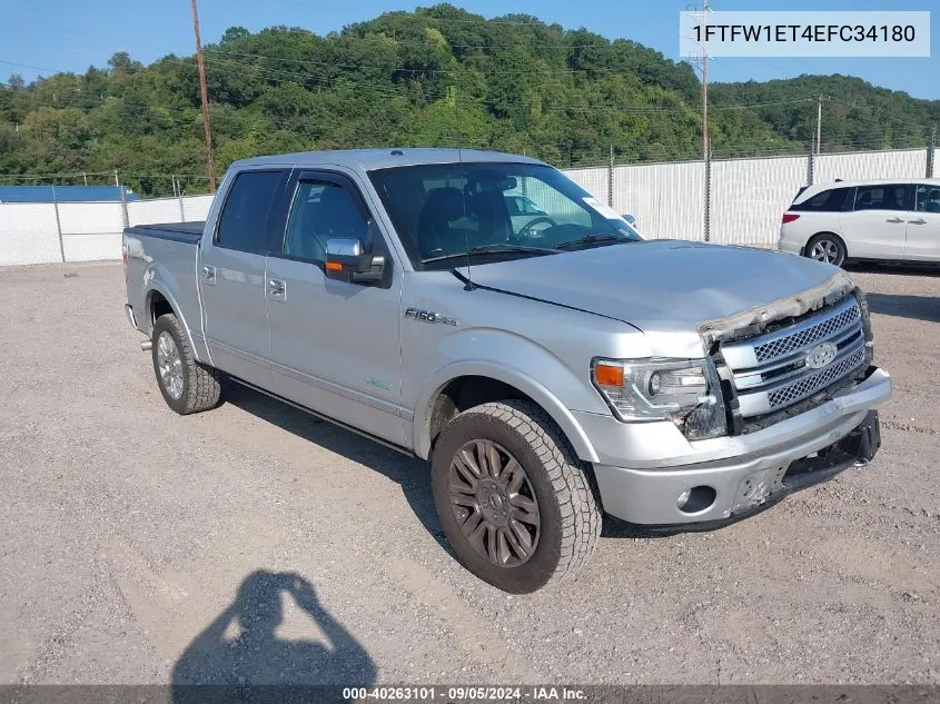 2014 Ford F-150 Platinum VIN: 1FTFW1ET4EFC34180 Lot: 40263101