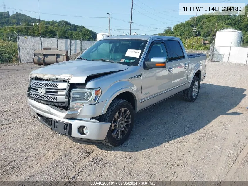 2014 Ford F-150 Platinum VIN: 1FTFW1ET4EFC34180 Lot: 40263101