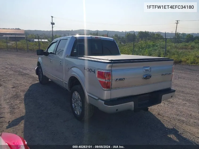 2014 Ford F-150 Platinum VIN: 1FTFW1ET4EFC34180 Lot: 40263101