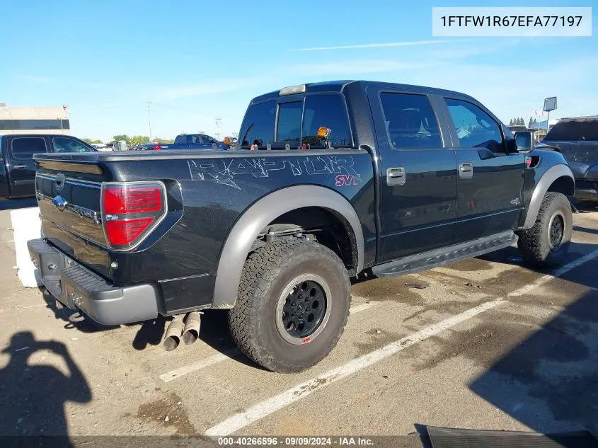 2014 Ford F-150 Svt Raptor VIN: 1FTFW1R67EFA77197 Lot: 40266596