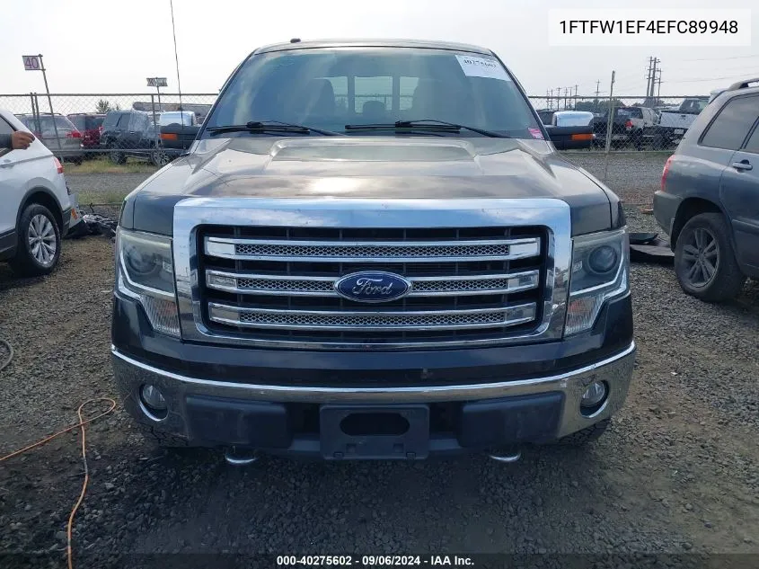 2014 Ford F-150 Lariat VIN: 1FTFW1EF4EFC89948 Lot: 40275602