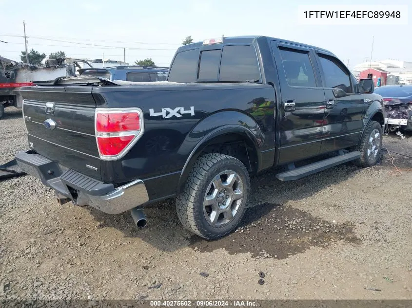 2014 Ford F-150 Lariat VIN: 1FTFW1EF4EFC89948 Lot: 40275602