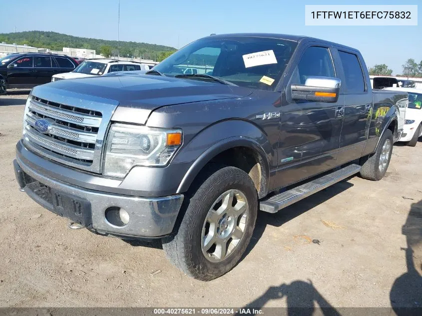 2014 Ford F-150 Lariat VIN: 1FTFW1ET6EFC75832 Lot: 40275621