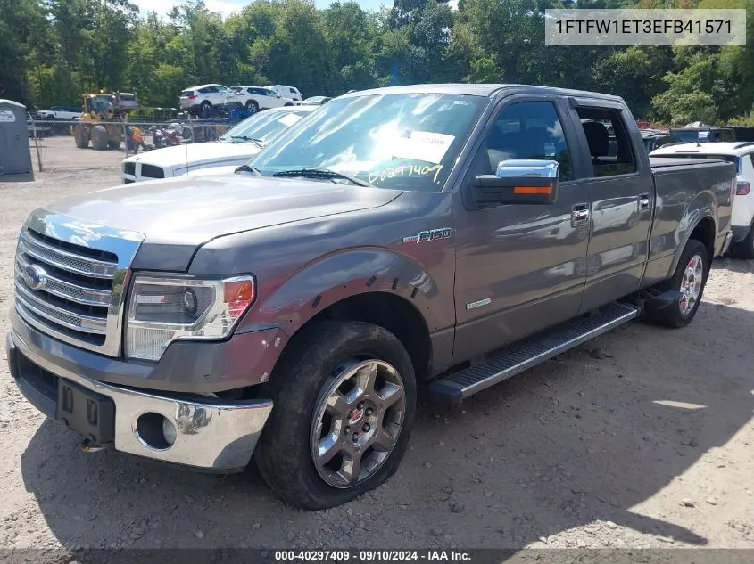 2014 Ford F-150 Supercrew VIN: 1FTFW1ET3EFB41571 Lot: 40297409