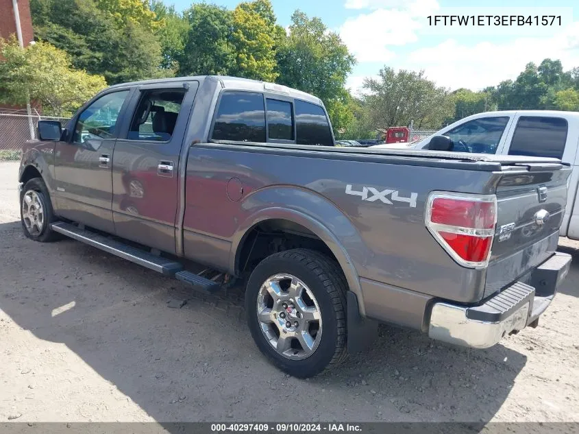 2014 Ford F-150 Supercrew VIN: 1FTFW1ET3EFB41571 Lot: 40297409