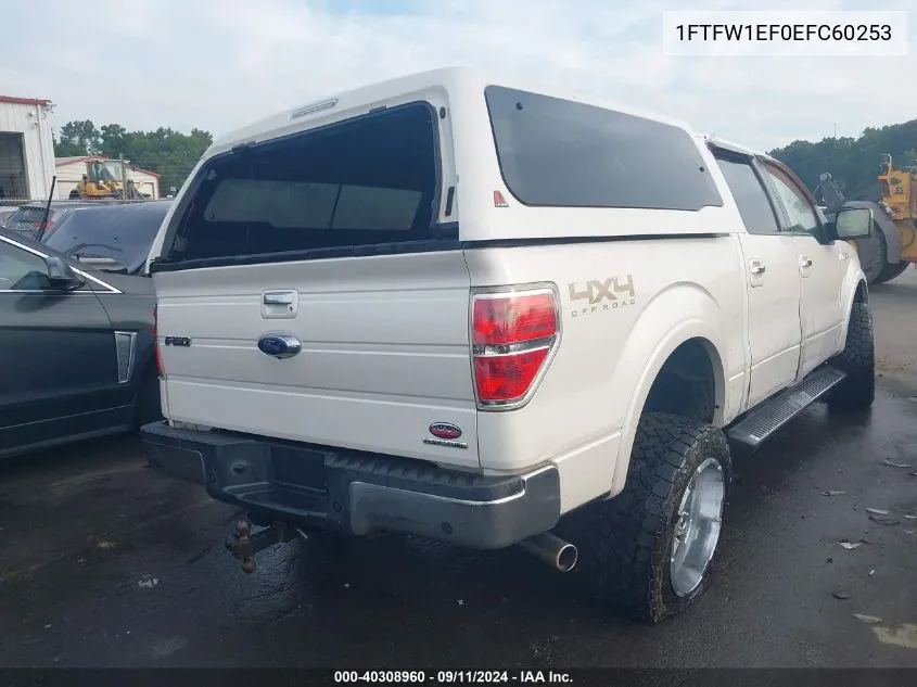 2014 Ford F150 Supercrew VIN: 1FTFW1EF0EFC60253 Lot: 40308960