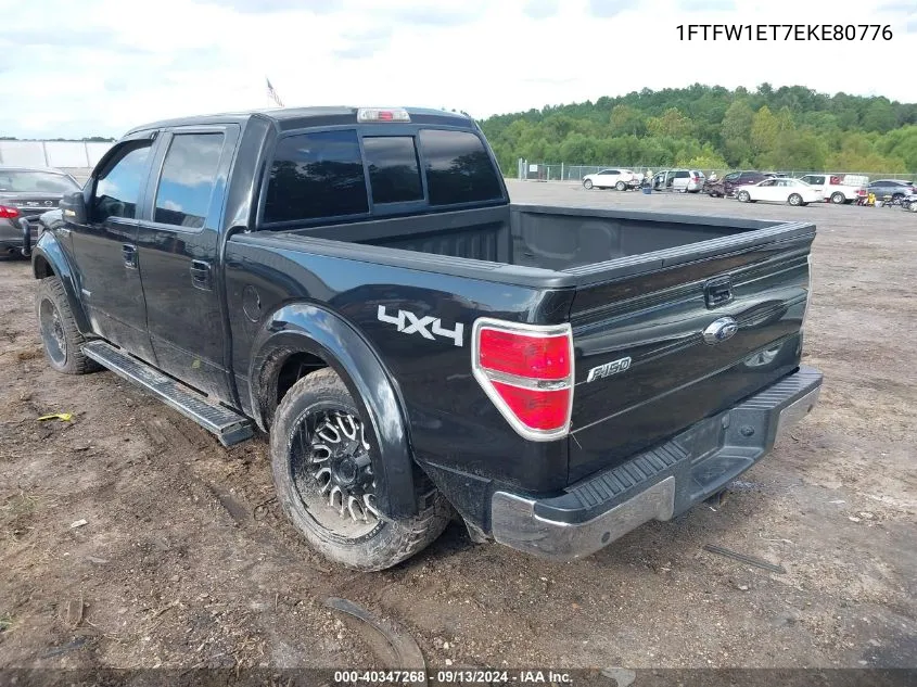 1FTFW1ET7EKE80776 2014 Ford F-150 Lariat