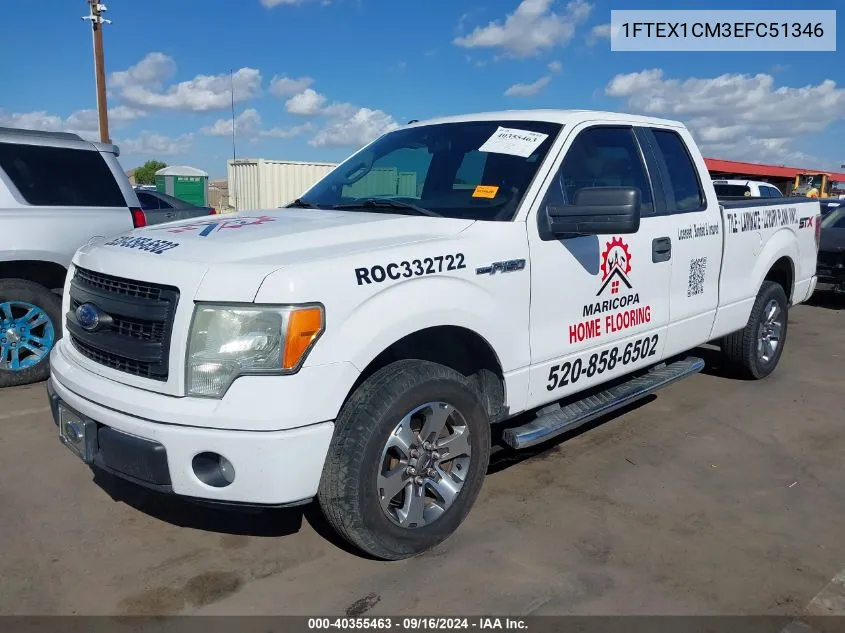 2014 Ford F-150 Stx VIN: 1FTEX1CM3EFC51346 Lot: 40355463