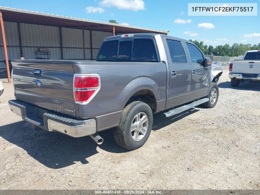 2014 Ford F-150 Xlt VIN: 1FTFW1CF2EKF75517 Lot: 40534480