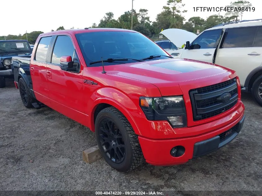 2014 Ford F150 Supercrew VIN: 1FTFW1CF4EFA98419 Lot: 40474220