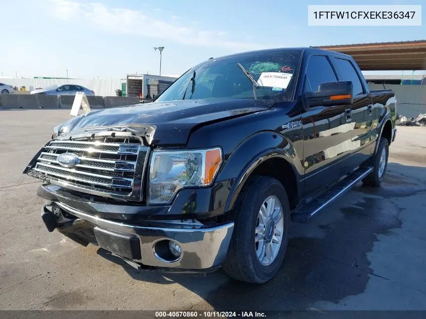 2014 Ford F-150 Lariat VIN: 1FTFW1CFXEKE36347 Lot: 40570860